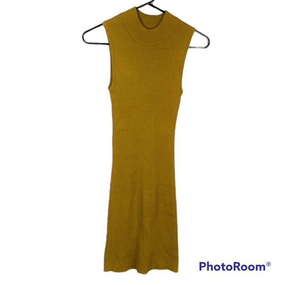 5 for $20 📢NWT Forever 21 Sleeveless Knit Bodycon Dress Size Small Mustard - Picture 2 of 5